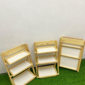 Rak lipat mini fleksibel kayu jati belanda finishing natural Rak lipat mini bongkar pasang estetik untuk rumah minimalis Rak lipat mini kayu jati belanda knock down praktis Rak lipat mini fleksibel portable mudah dibersihkan Rak lipat mini estetik untuk pajangan rumah minimalis modern