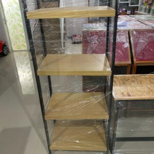 Rak serbaguna jumbo minimalis ekonomis dari kayu MDF dan rangka kayu Rak serbaguna jumbo kokoh untuk ruangan minimalis Rak penyimpanan serbaguna jumbo warna natural dengan finishing rapi Rak serbaguna jumbo MDF untuk ruang tamu atau kamar minimalis Rak serbaguna jumbo ekonomis dengan space luas dan desain minimalis