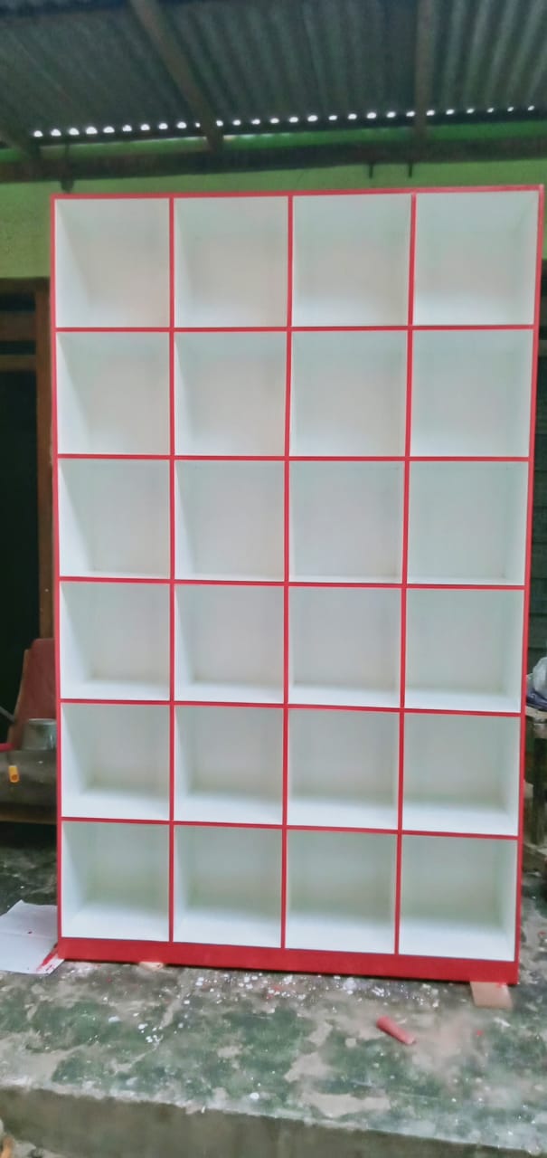 Rak serbaguna multipleks semi meranti kokoh dan multifungsi Rak serbaguna untuk buku, laundry, dan warung minimalis Rak serbaguna multipleks finishing cat 4 lapis custom ukuran Rak serbaguna kokoh mudah dibersihkan untuk berbagai kebutuhan Rak serbaguna multifungsi pre-order 10–14 hari custom model