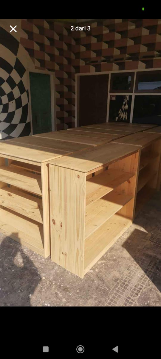 Rak serbaguna kayu jati belanda finishing plitur natural Rak serbaguna jati belanda kokoh dan rapi custom ukuran Rak serbaguna kayu jati belanda estetik dan multifungsi Rak serbaguna custom 5–10 hari finishing natural plitur Rak serbaguna kayu jati belanda harga partai lebih murah